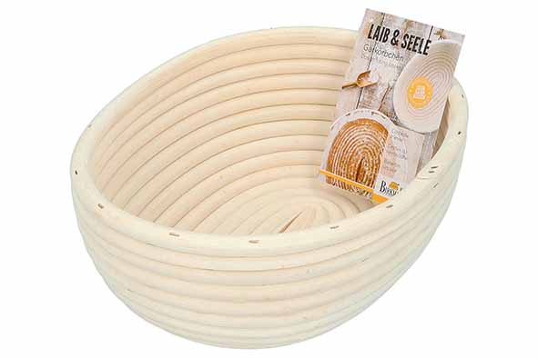 Laib & Seele rijsmand ovaal 24,5 x 20 x 8,5 cm, wilgentenen, wit