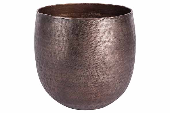 Tealight holder Indi brown 19 x 19 x H18 cm round aluminium