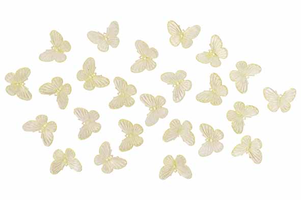 Streudeko Schmetterlinge Grün, 24er-Set, 4 x H4 cm, Kunststoff
