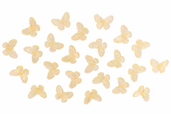 Streudeko 24er-Set Schmetterlinge gelb 4xH4cm Kunststoff