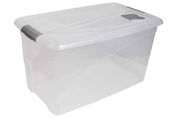 Pisa textielbox met wielen 90 l transparant