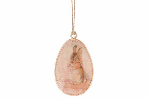 Hanger Vintage Egg beige 6 x 0,5 x 8 cm emaille