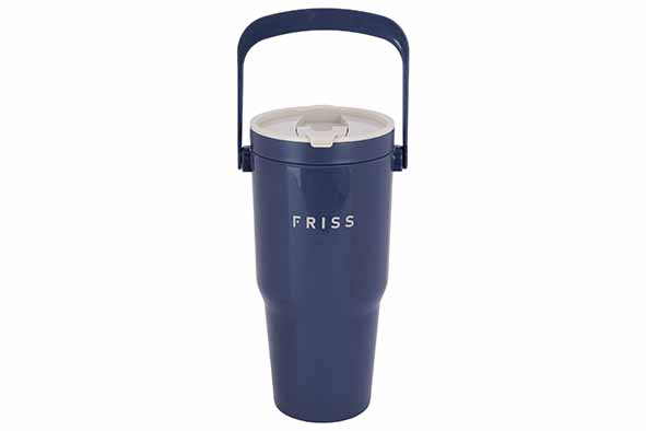 Friss Isoleren drinkbeker blauw PP 0,8 l dubbelwandig met handvat