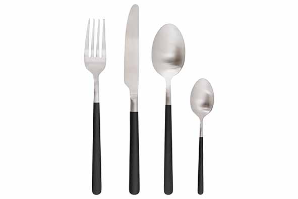 Olivia bestekset 16-delig brushed-black 18/0
