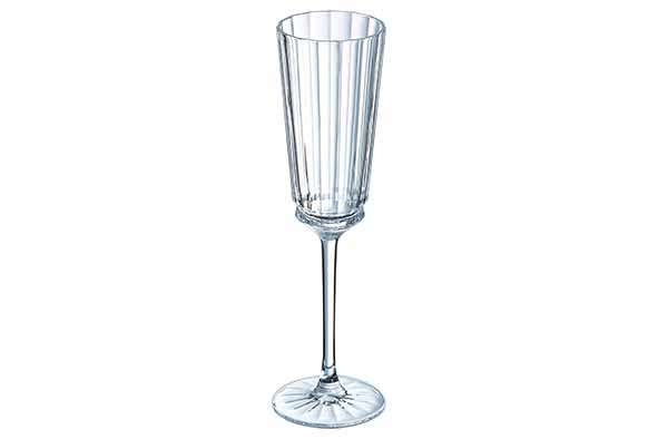 Macassar champagneglazen 170 ml, set van 4, Ø 6,1 x H 23,3 cm