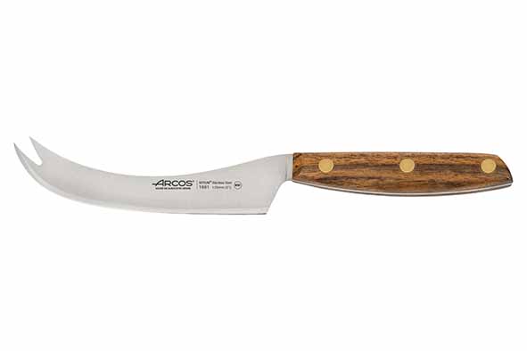 Nordika kaasmes 125 mm bruin hout en roestvrij staal