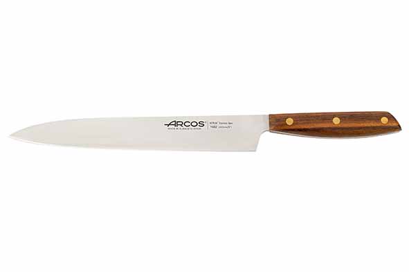 Nordika Yanagiba Messer 240 mm braun Holz und Edelstahl