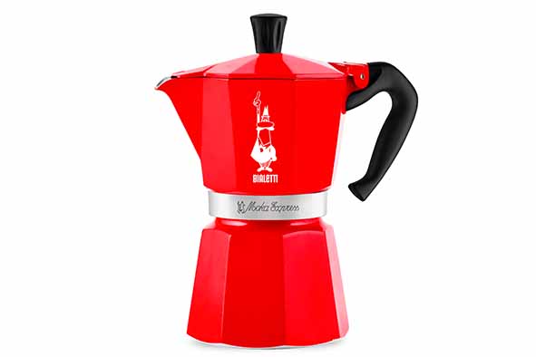 Schiaccianoci moka express 6 cups red, aluminium