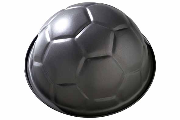 Bakvorm voetbal, Ø 22.5 cm, 25 x 25 x 12.5 cm, antraciet, 2.5 l