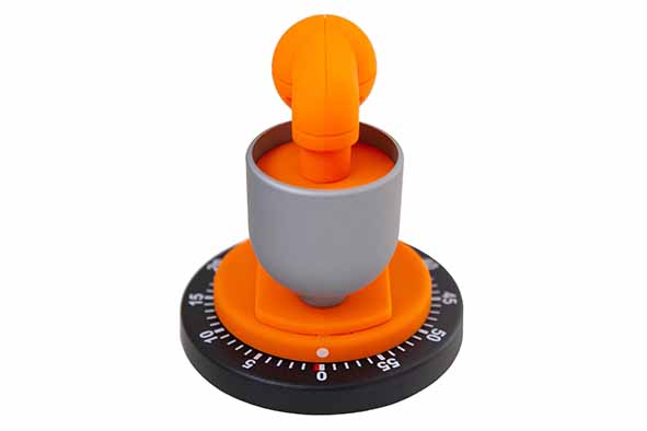 Kookwekker oranje keukenrobot Ø 7,6 cm, h 9,2 cm