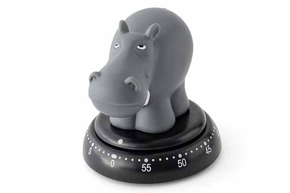 Kookwekker nijlpaard grijs Ø 7,9 cm, h 8,3 cm