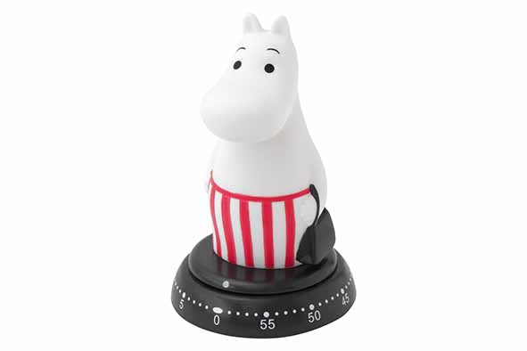 Kookwekker nijlpaard Moomin Mom, wit-zwart, Ø 0,8 cm, 12,5 cm hoog