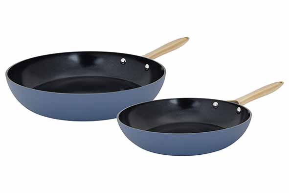 Elegance braadpan set van 2 blauw, Ø 24 en 28 cm