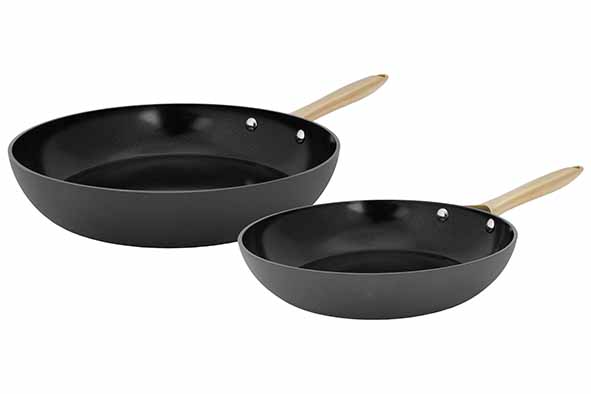 Elegance braadpan set van 2 zwart, Ø 24 en 28 cm