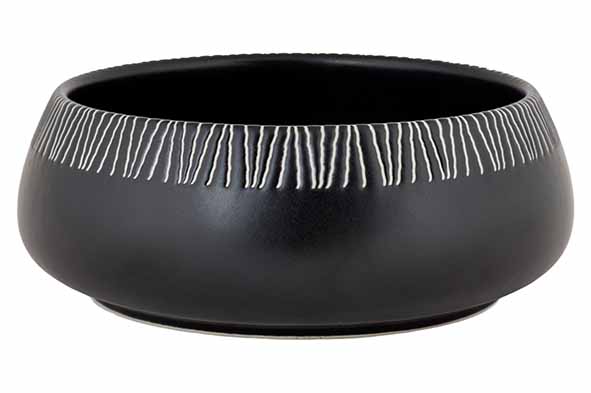 Etosha kom wit-zwart steengoed Ø 15 x H 5,5 cm