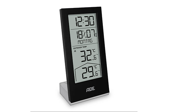 Weerstation digitaal zwart 13,5 x 6,3 x 5 cm