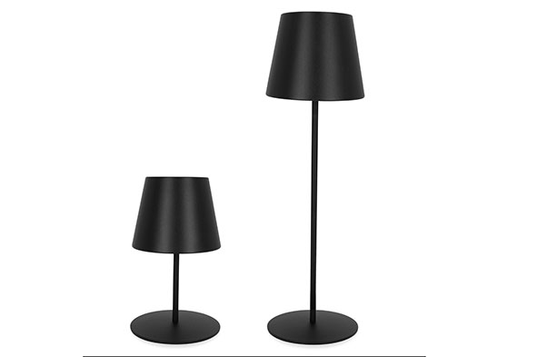 Tafellamp voor wijnfles zwart-wit verstelbare hoogte en verlichting 12 x 20 x 35 cm