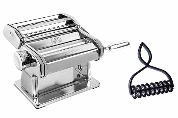 Atlas 150 design pastamachine met pasta bike, zwart, set van 2