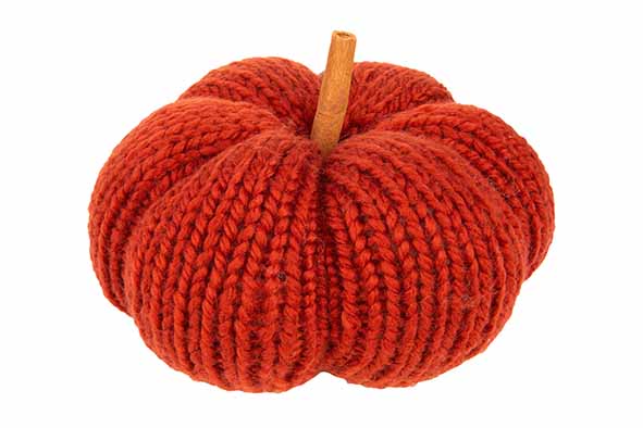 Kürbis gestrickt braun, 20 x 20 x H 14 cm