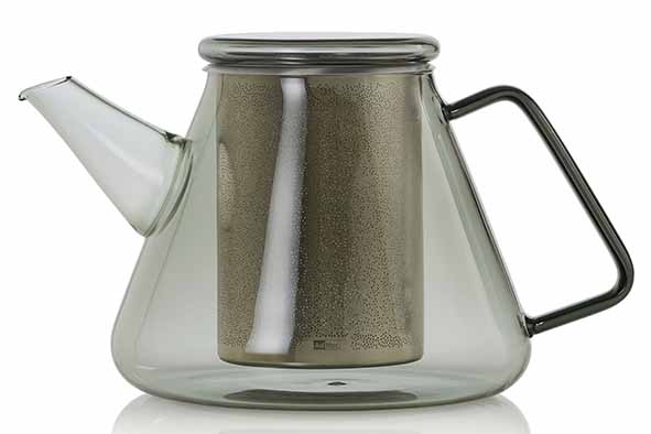 Oriënt theekan 1,5 l grijs met filter Ø 18 x h 15 cm