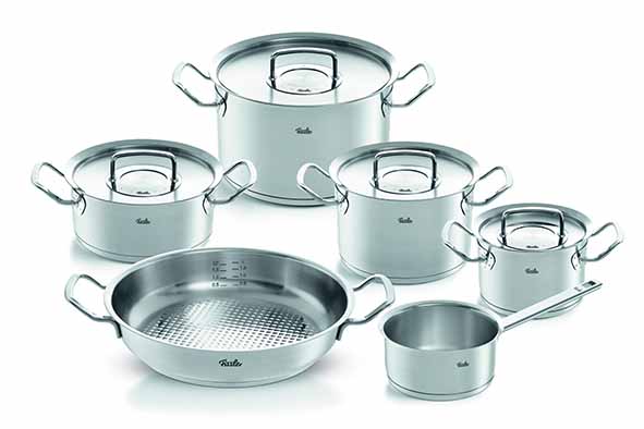 Original-Profi Collection set van 6: 4 kookpotten, sauspan, serveerpan