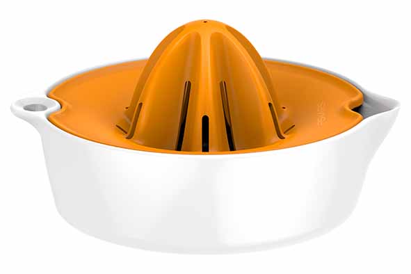 Functional Form fruitpers, wit en oranje, 17,4 x 12,5 x 5,2 cm