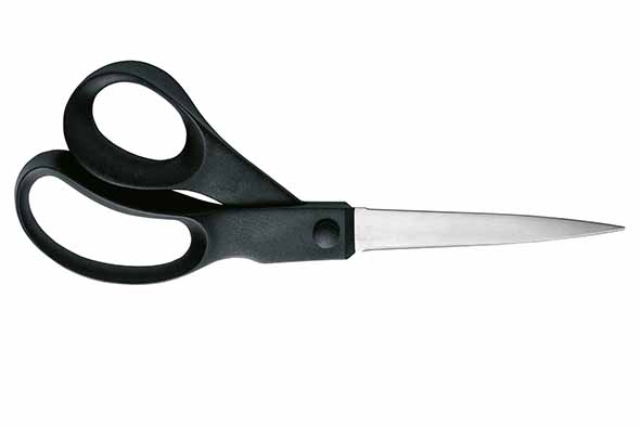 Essential universele schaar roestvrij staal zilver zwart 21 cm