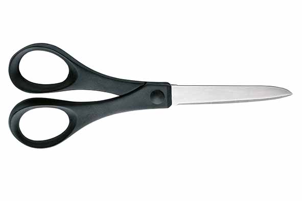 Essential papierschaar roestvrij staal zilver zwart 18 cm