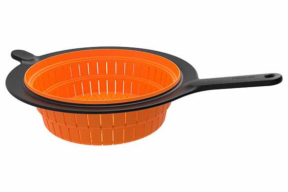 Faltbares Sieb Functional Form, 46 x 26 x 9,9 cm, Schwarz/Orange