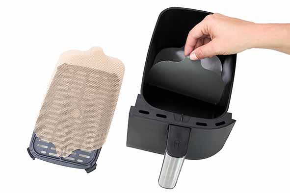 Silicone Schutzfolie für Doppel-Heißluftfritteusen 14 x 25 cm, 4er-Set