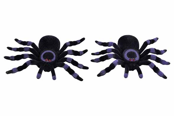 Spinne 2er-Set flocked schwarz 8 x 10 x 2 cm Kunststoff