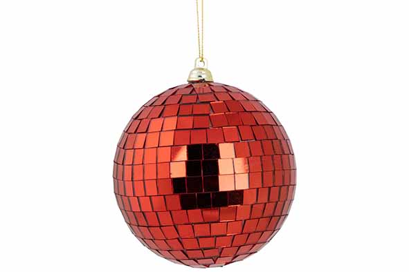 Disco Ball rot, 10 cm, Kunststoff