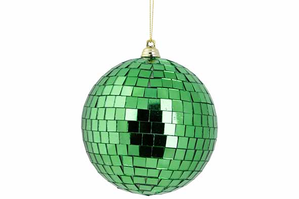 Boule disco verte 10 x 10 x 10 cm plastique
