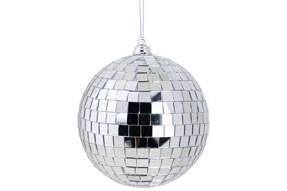 Disco Ball silber, 10 cm, Kunststoff