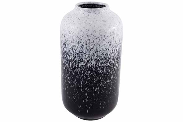 Rain vaas zwart-wit rond keramiek 16 x 16 x 30,7 cm
