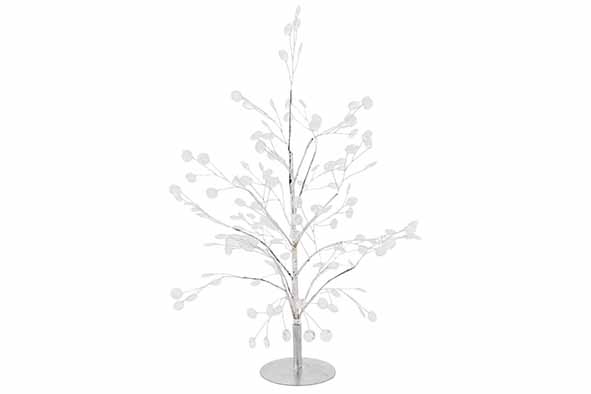 Baum Transparent Pearls silber, Metall, 10 x 10 x 40 cm