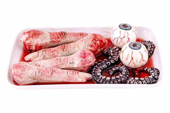Tray Fingers and Eye Balls, rot, 19 x 12 x 4 cm