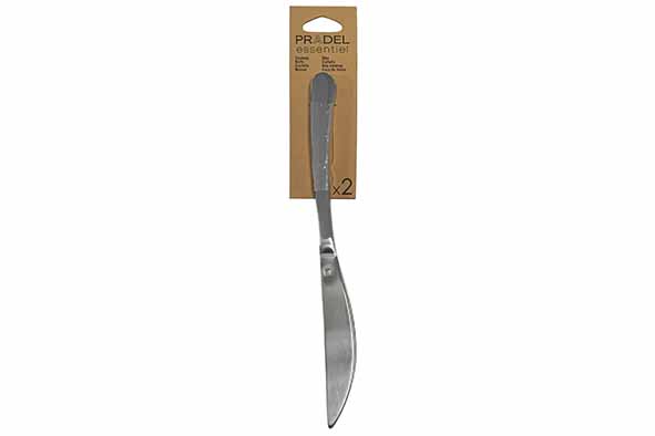 Essentiel Ondine tafelmes set van 2, roestvrij staal, zilver, 25,8 x 4,4 x 1 cm