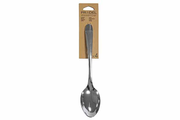 Essentiel Ondine tafellepel set van 4, roestvrij staal, zilver, 23 x 4,4 x 3 cm