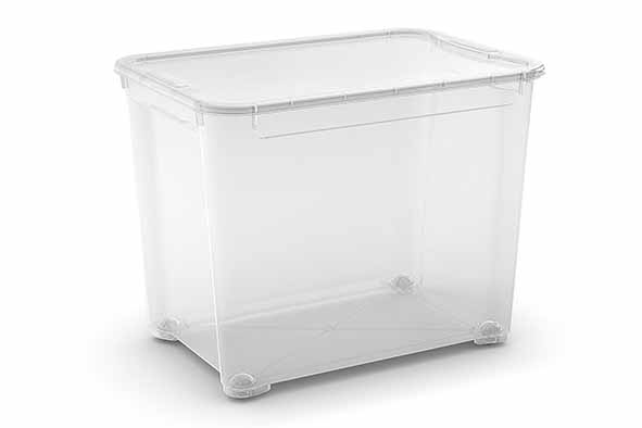 T-Box opbergbox XL 70 l met wielen transparant 55,5 x 39 x 42,5 cm