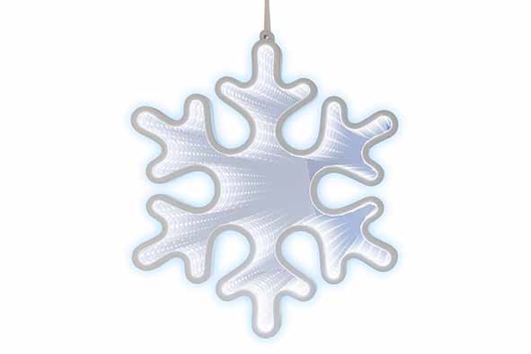 LED-Leuchte Snowflake USB Hänger weiß, Acryl, 27 x 1,5 x 31 cm