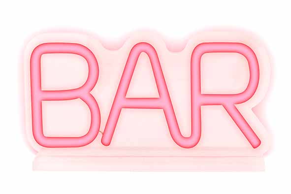 Letterdeko Bar, LED, USB, rot, Acryl, 19.5 x 5 x 10.5 cm