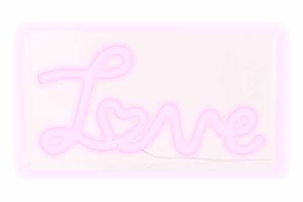 Letterdeko Love, LED, USB, rosa, Acryl, 23 x 4 x 12.7 cm