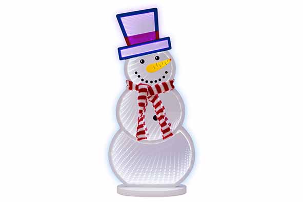LED-Schneemann USB, mehrfarbig, Acryl, 18 x 7 x 40 cm
