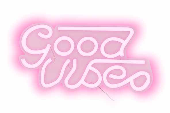 LED-Leuchte Good Vibes USB rosa 41 x 1,5 x 21 cm