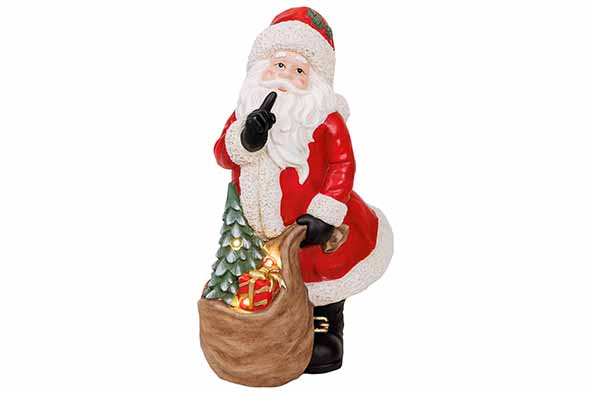 Kerstman LED light rood wit 36 x 30 x 60 cm magnesium
