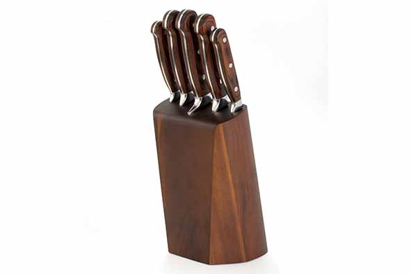 Virtuose Messerblock 5er-Set, 14 x 14 x 28 cm