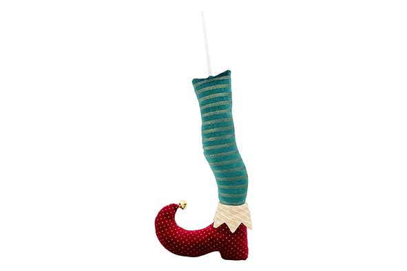 Figuur elf legg bordeauxgroen 20 x 7 x 50 cm textiel