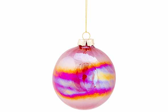 Weihnachtskugel Spiral Pearl Rot 10 x 10 x 10 cm Glas