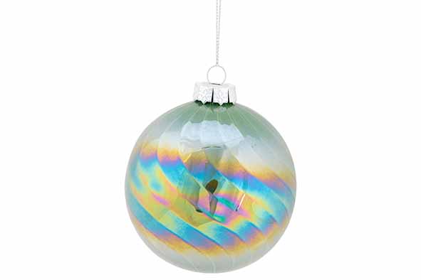 Weihnachtskugel Spiral Pearl grün, 1 x 1 x 1 cm